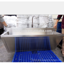 140cm Wall Mounted 304 Stainless Steel Scrub Sink for Surgical Use, Stainless Steel Washing Trough with tap holes